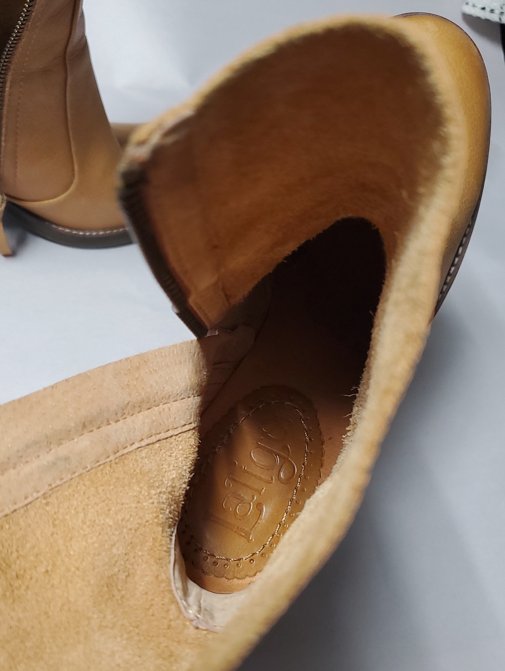 Latigo FRIENDS Tan Leather Block Heel Booties Size 7.5 BoHo 70s Western Romance - Picture 7 of 16